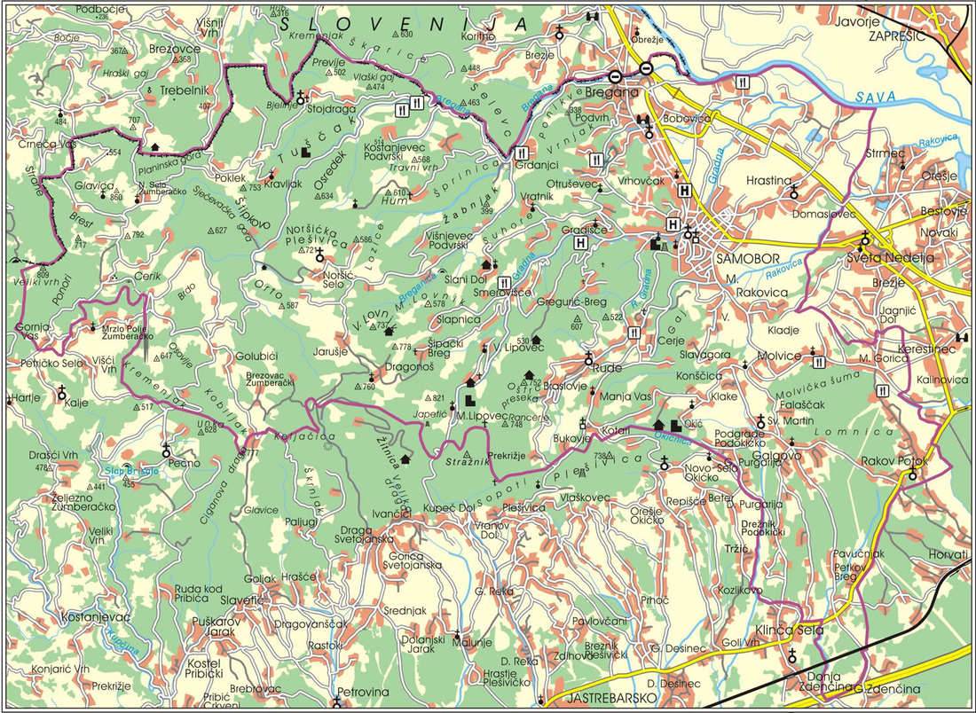 samoborsko gorje karta Karte   besplatne online   DINARSKO GORJE samoborsko gorje karta