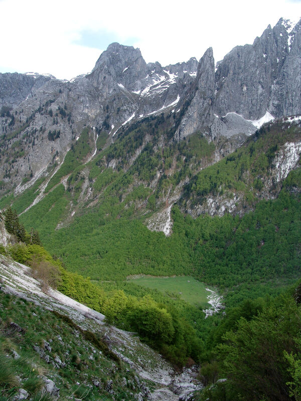 Pogled na Treću grebajsku livadu i vrhove Karanfila sa sipara podno Volušnice