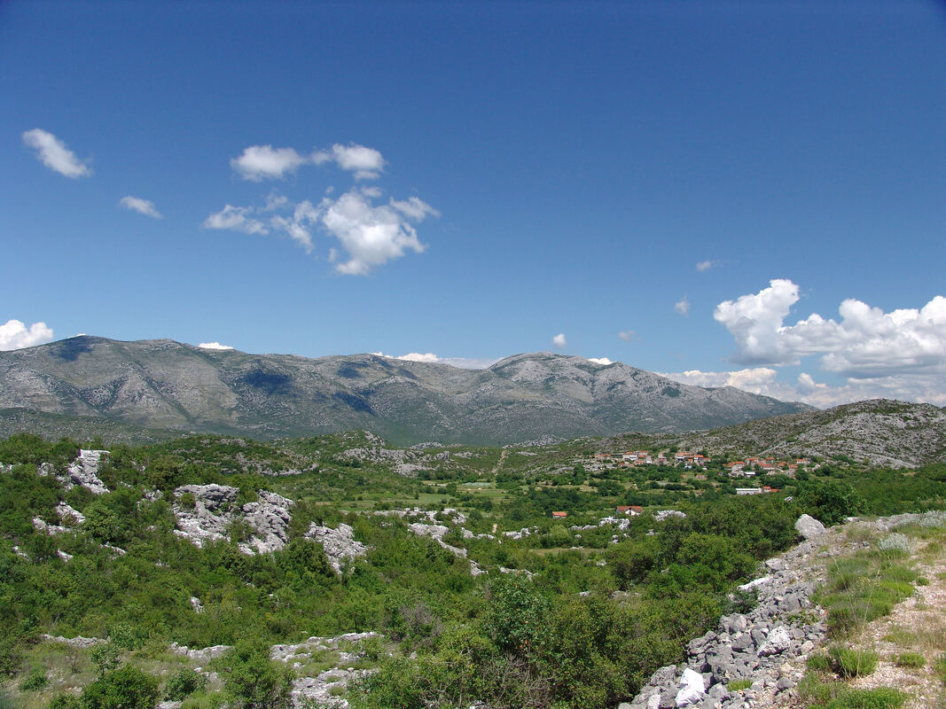 Pogled na planinu Žabu iz smjera jugozapada (od Moševića)