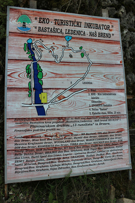 Bastašica, Informativna ploča s kartom