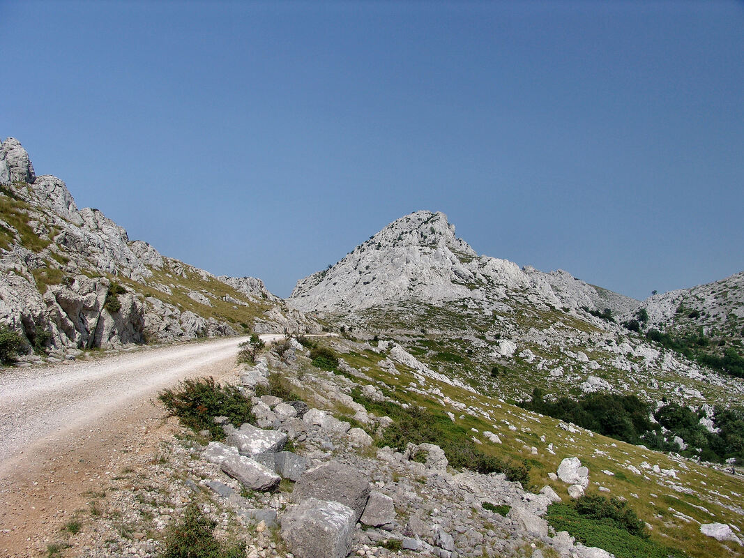 Pogled s ceste na vrh Kuci Marunića (1060 m)